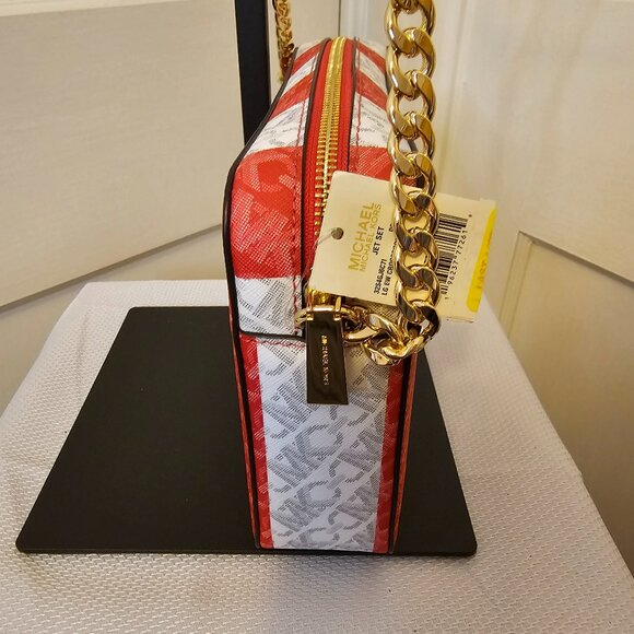 MICHAEL KORS  Michael Jet Set Logo Large East West Crossbody - Picture 3 of 7